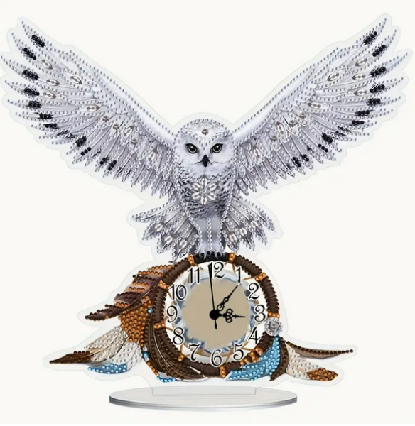 Diamond Painting Uhr Eule